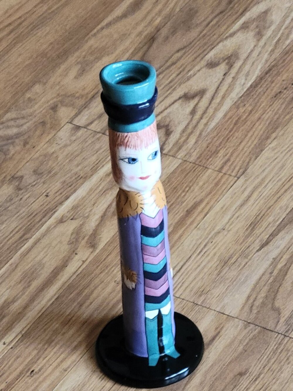 Vintage Susan Paley Bella Casa  Candlestick Bud Vase Gina's Green Boots By Ganz